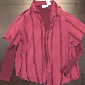 Maroon/Deep Red Vintage Tops